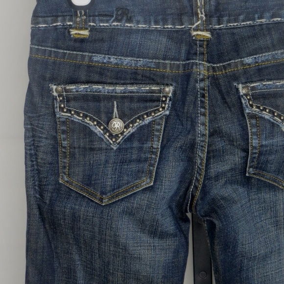 Rock and Roll Cowgirl Jeans Size 27 Low Rise Studded Heavy Stitching Western - Picture 7 of 8
